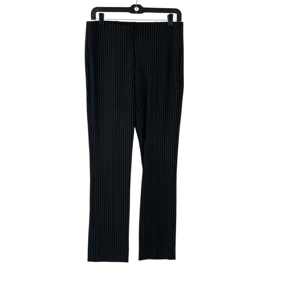 Chicos So Slimming Juliet Straight Leg Pull On Pant Black/White Pinstripe 00P/2P